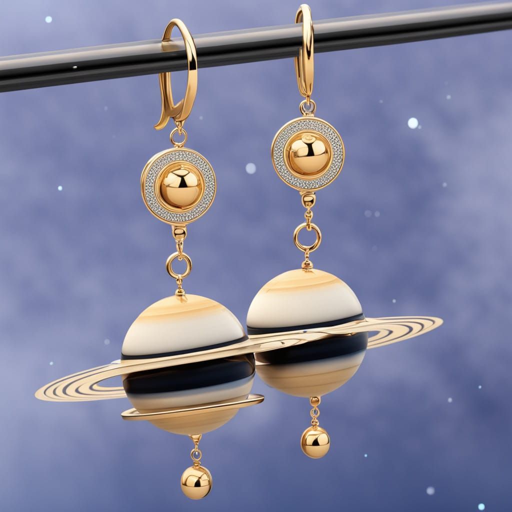 Saturn Wears Elegant Earrings in Space