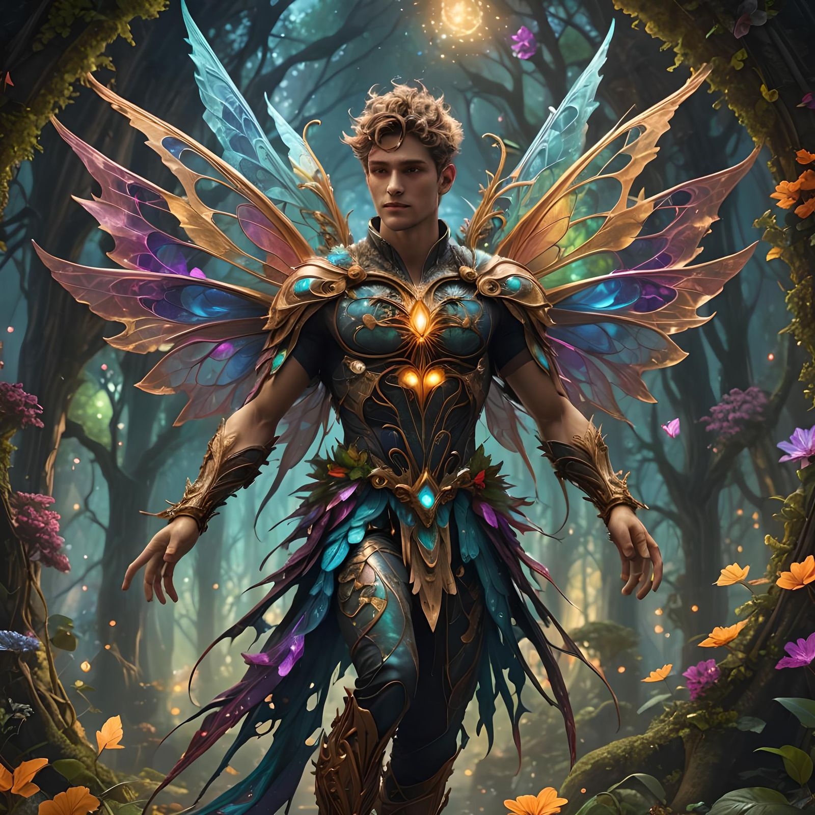 Ethereal Gay Fairy in Fractal Art