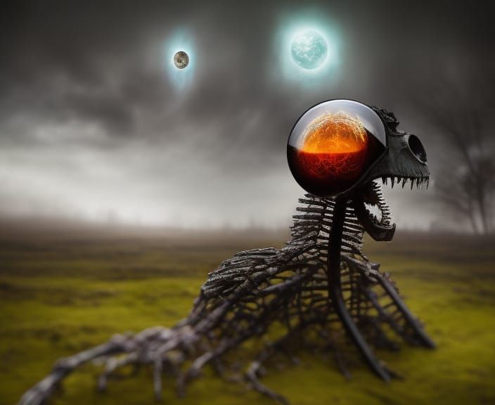 Surreal Apocalyptic Portrait in Gothic Mysticism Style