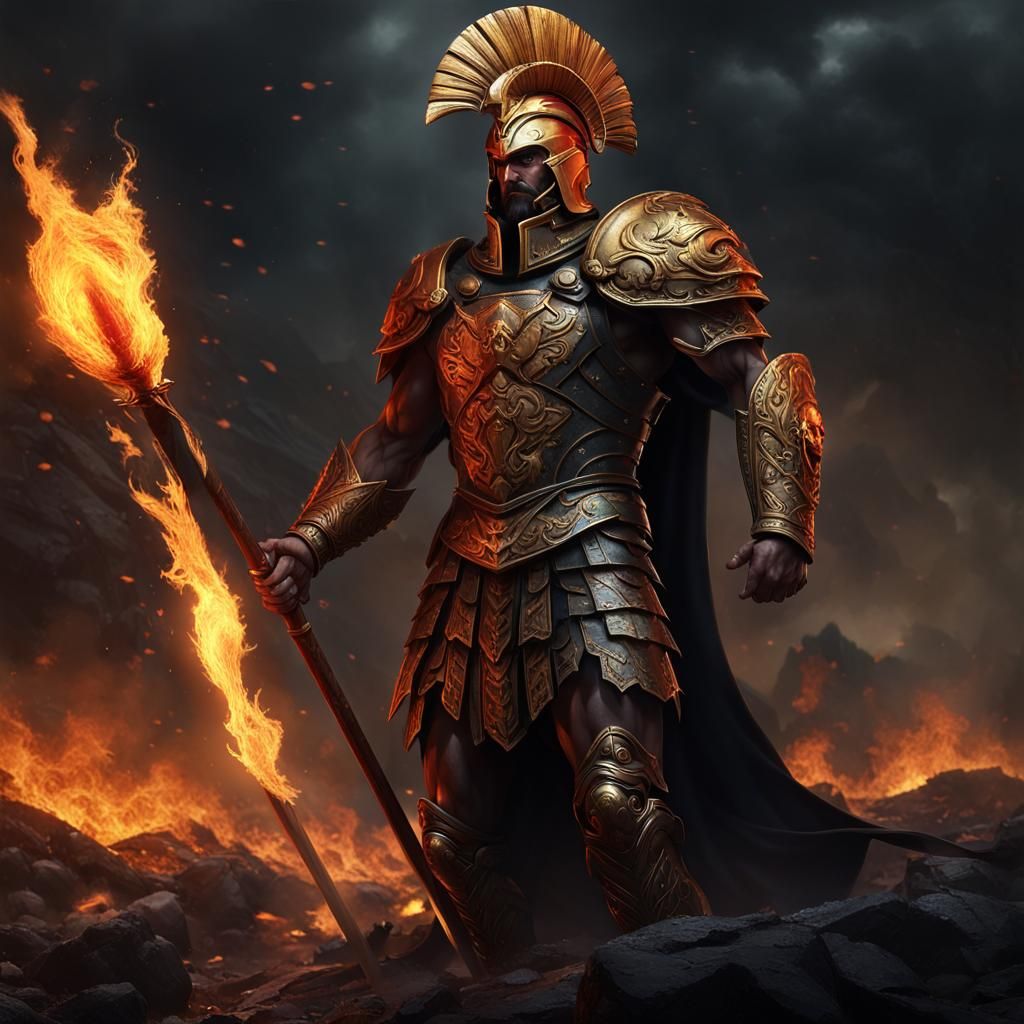 Ares, God of War in Dark Fantasy Art