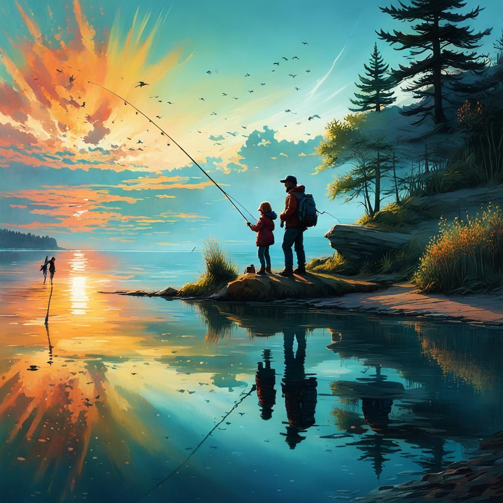 Look dad we caught a fish!!!  Father Daughter Bonding!