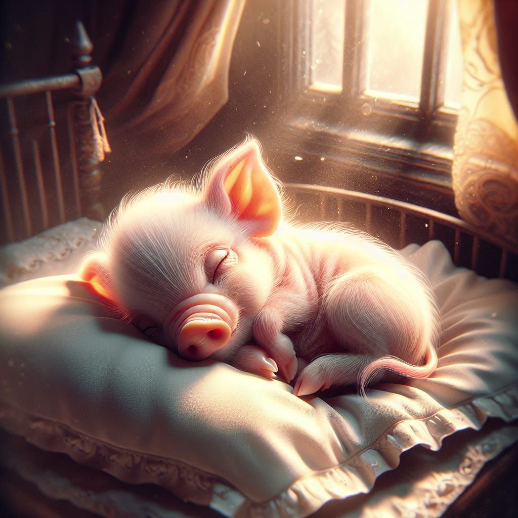 Adorable Teacup Piglet Sleeping Peacefully at Home