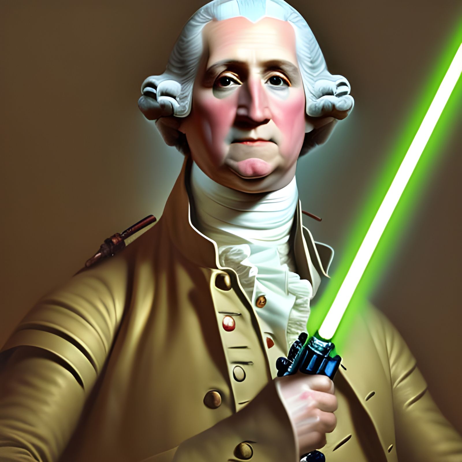 George Washington with Lightsaber: Digital Art Portrait