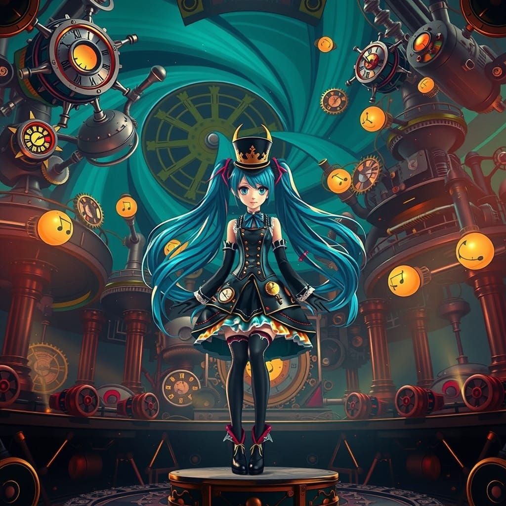 Steampunk Hatsune Miku Performs in Futuristic Concert