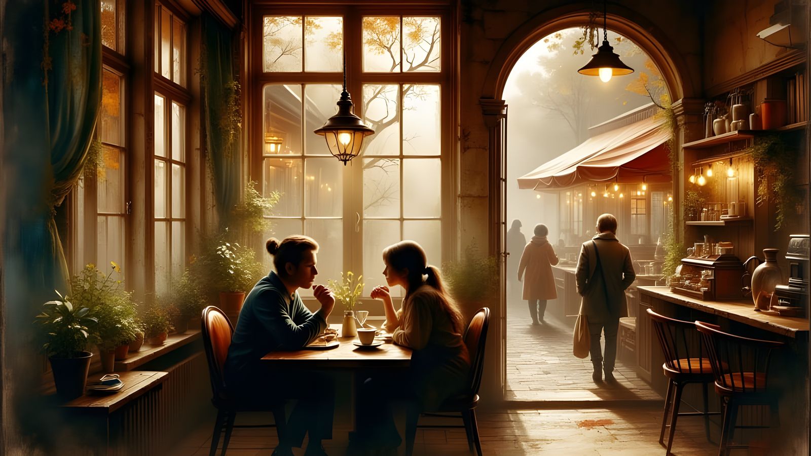 Quiet moments in a small quaint cafe...