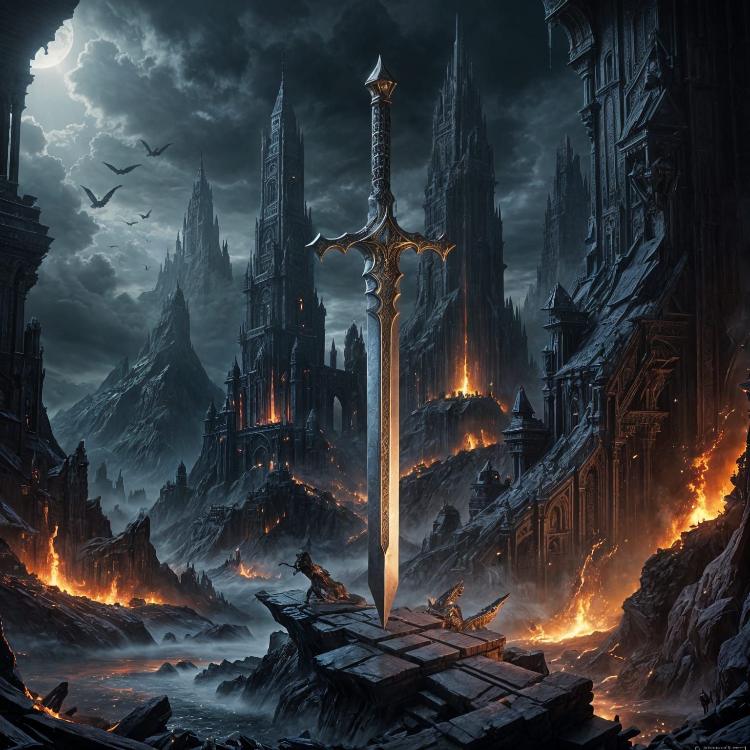 Ethereal Sword of Darkness in Cinematic Splendor