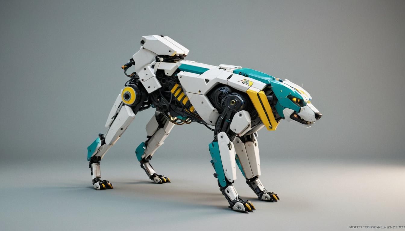 Cyberpunk Robot Dog in Futuristic Style
