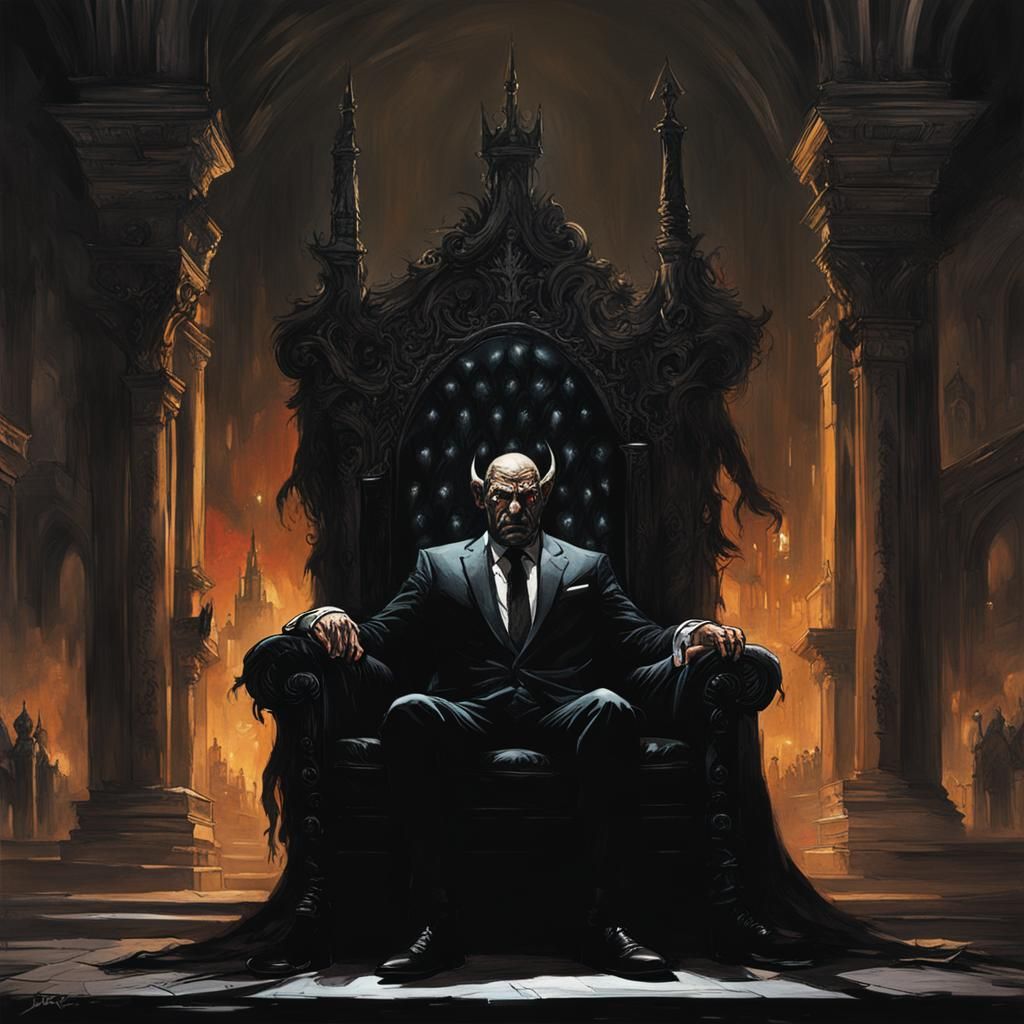 Sinister Devil on Throne, by Greg Rutkowski