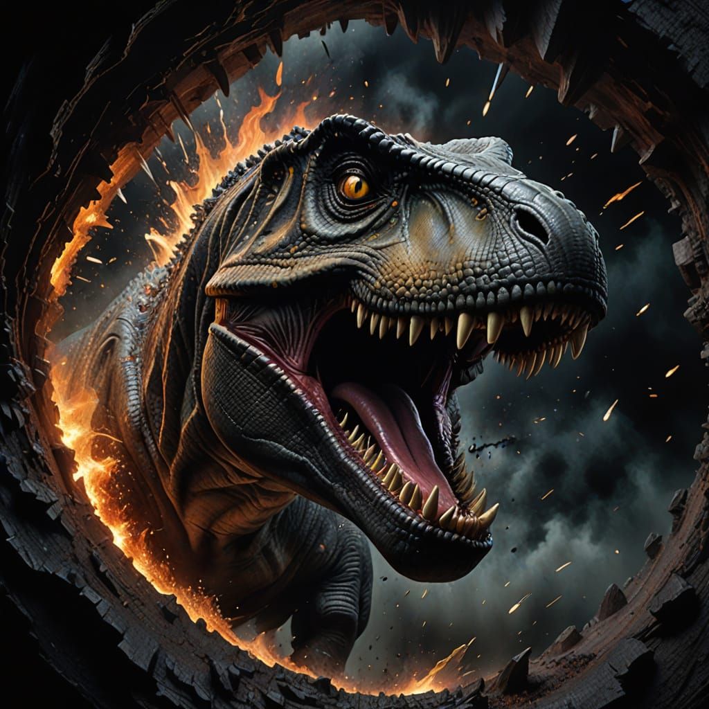Gigantic T-Rex Head Shatters Black Hole Reality