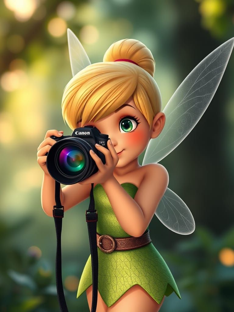 Tinkerbell the Photographer: Hyperdetailed Anime Style