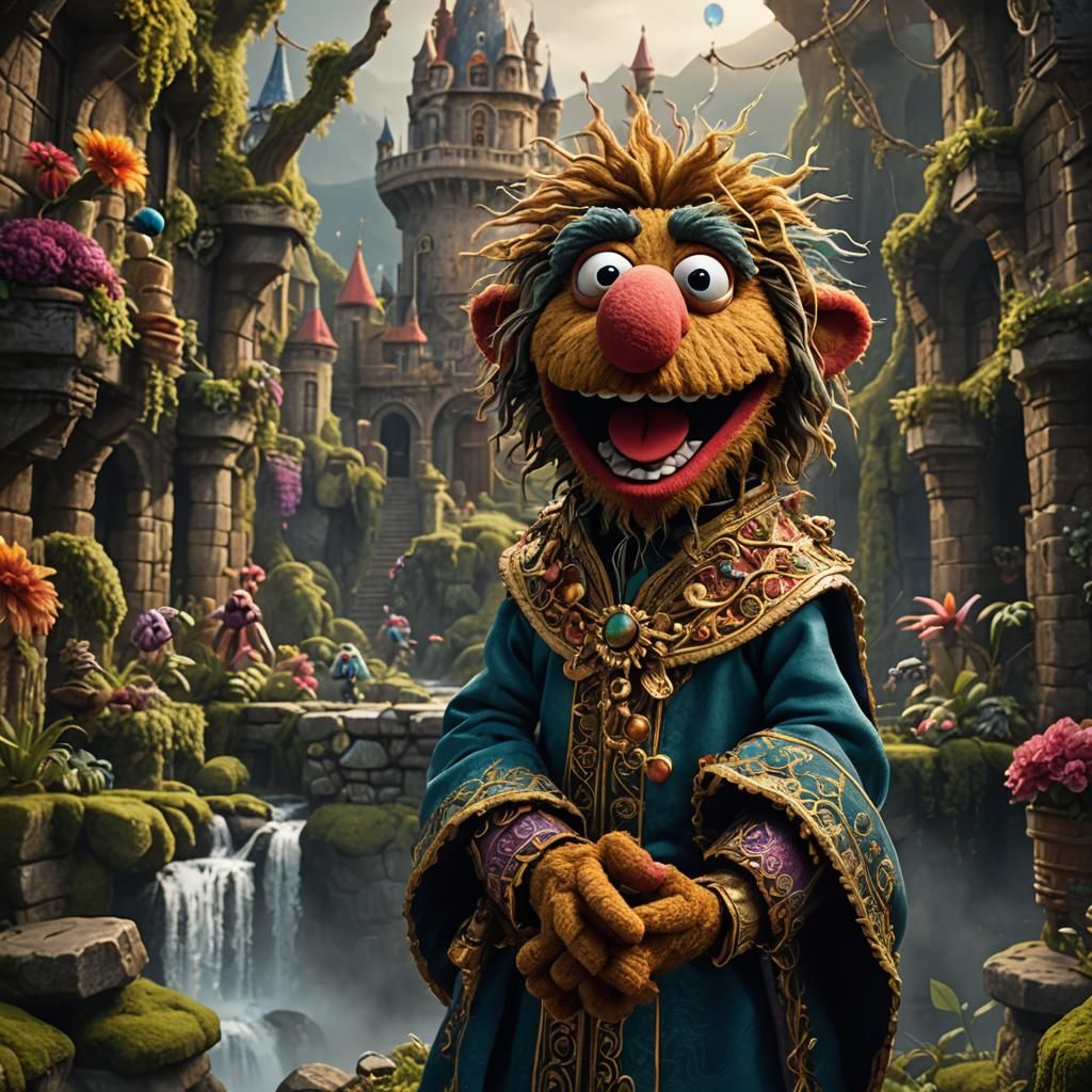 Galileo Muppet Style Hand Puppet Detailed Painting