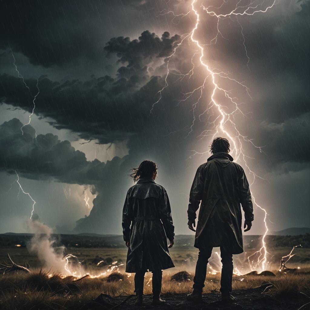 Dramatic Storm Scene with Cinematic Lighting