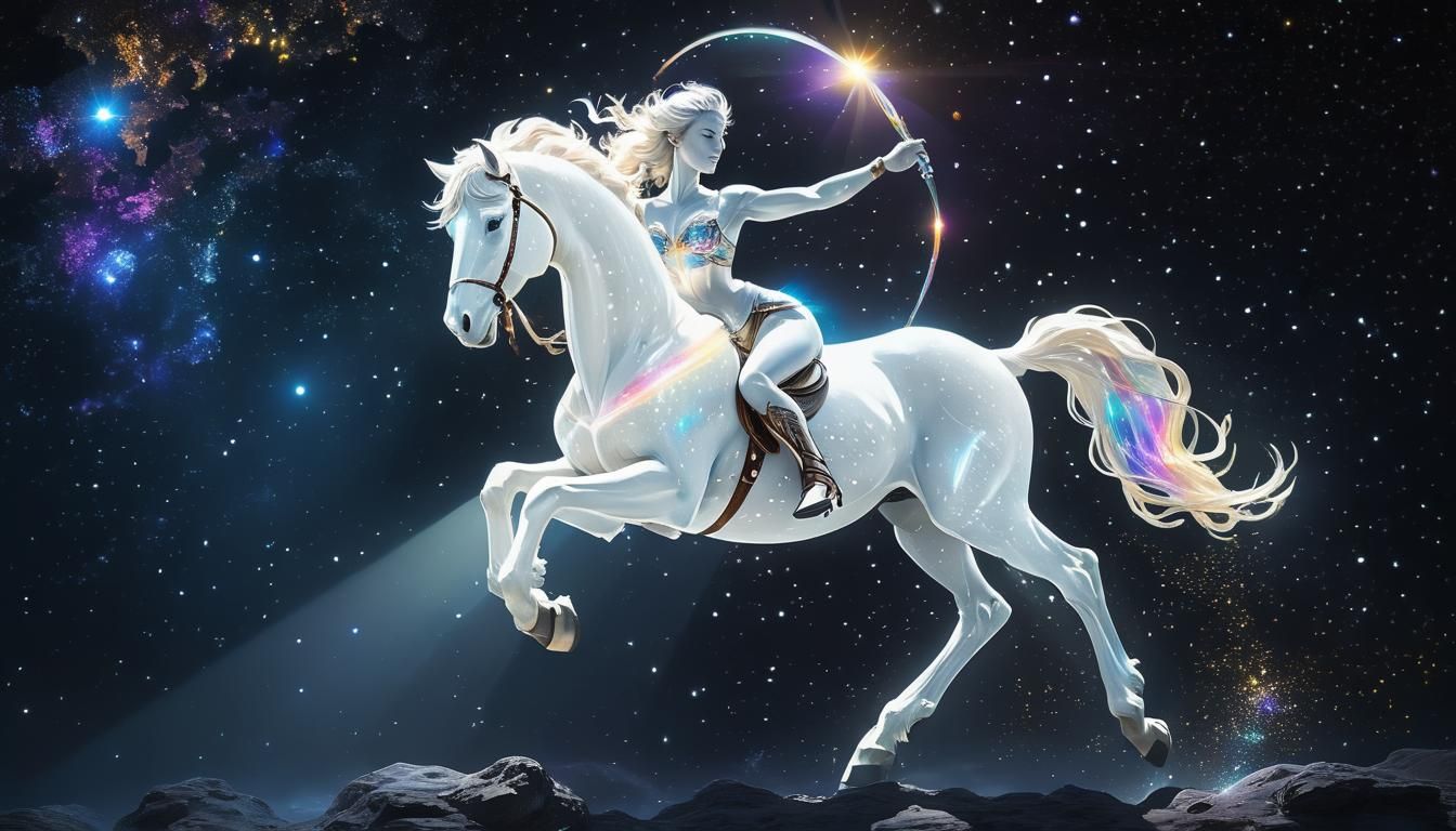 a giant White Centaur  made of prismatic light