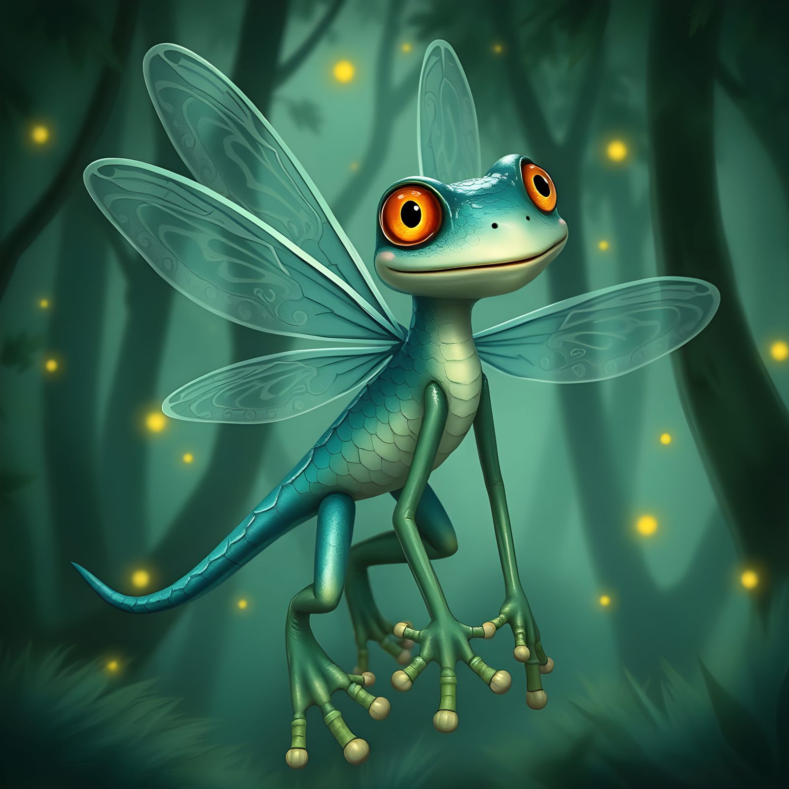 Dragonfly Frog Hybrid in Vibrant Colors