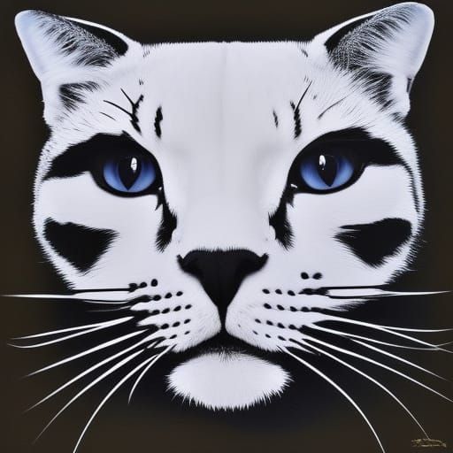 Abstract Cat Rorschach Inkblot Image