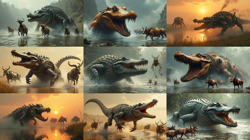 Mechanical Crocodile Emerges from Water, Startling Mechanica...