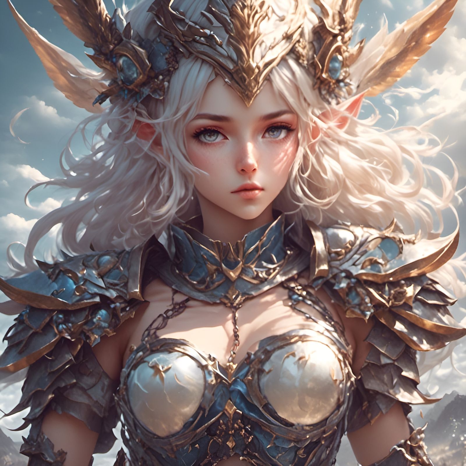 Elf Wizard Fighting Tanks with Dragon Armor