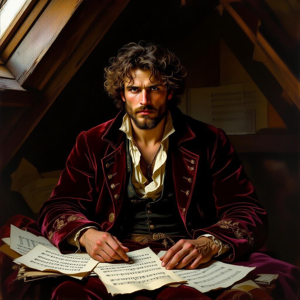 19th Century Russian Artist in Dramatic Lighting