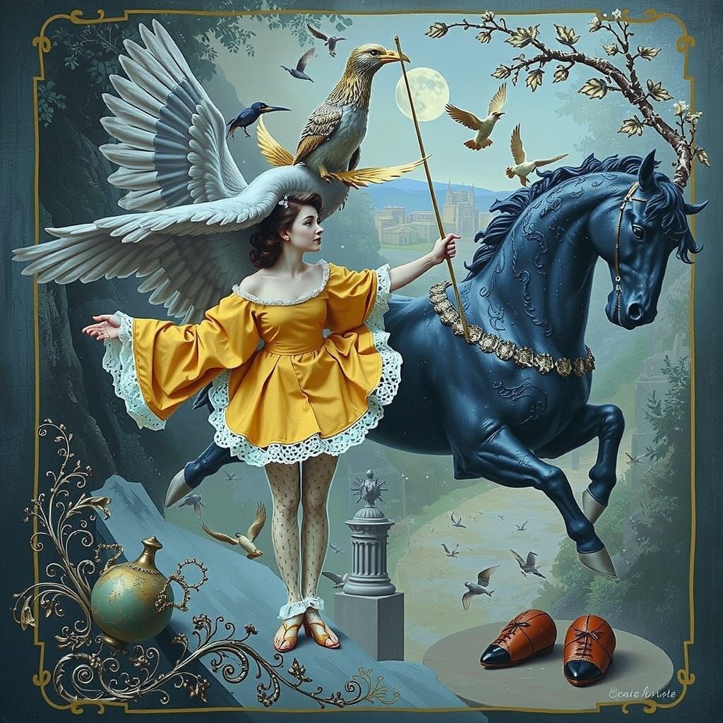 Hyperrealistic Fusion of Romanticism and Baroque Art