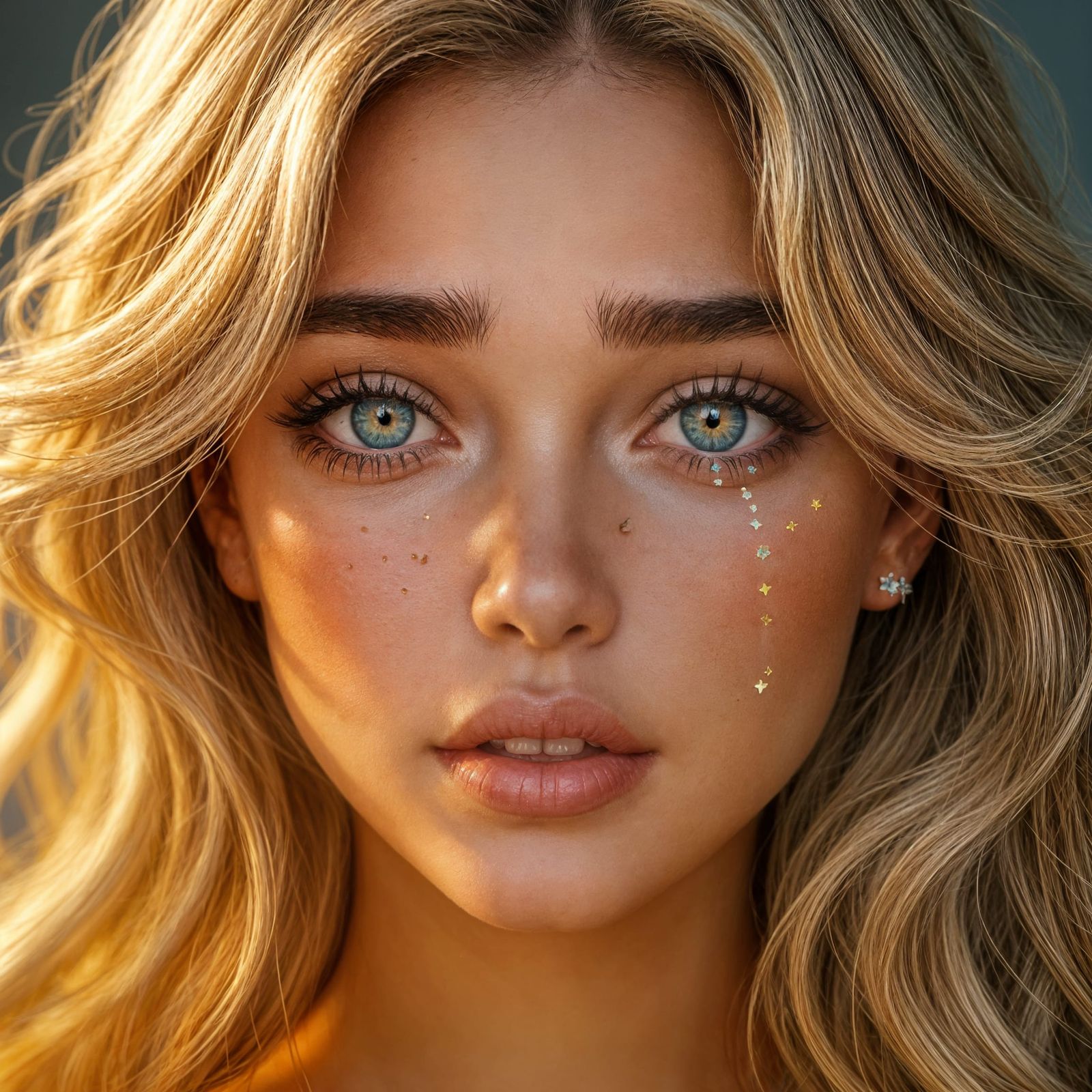 Woman's Dual Emotion Portrait: Joyful vs. Sad Eyes