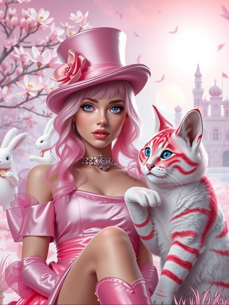 Pink Whimsy in Hyper-Realistic Style