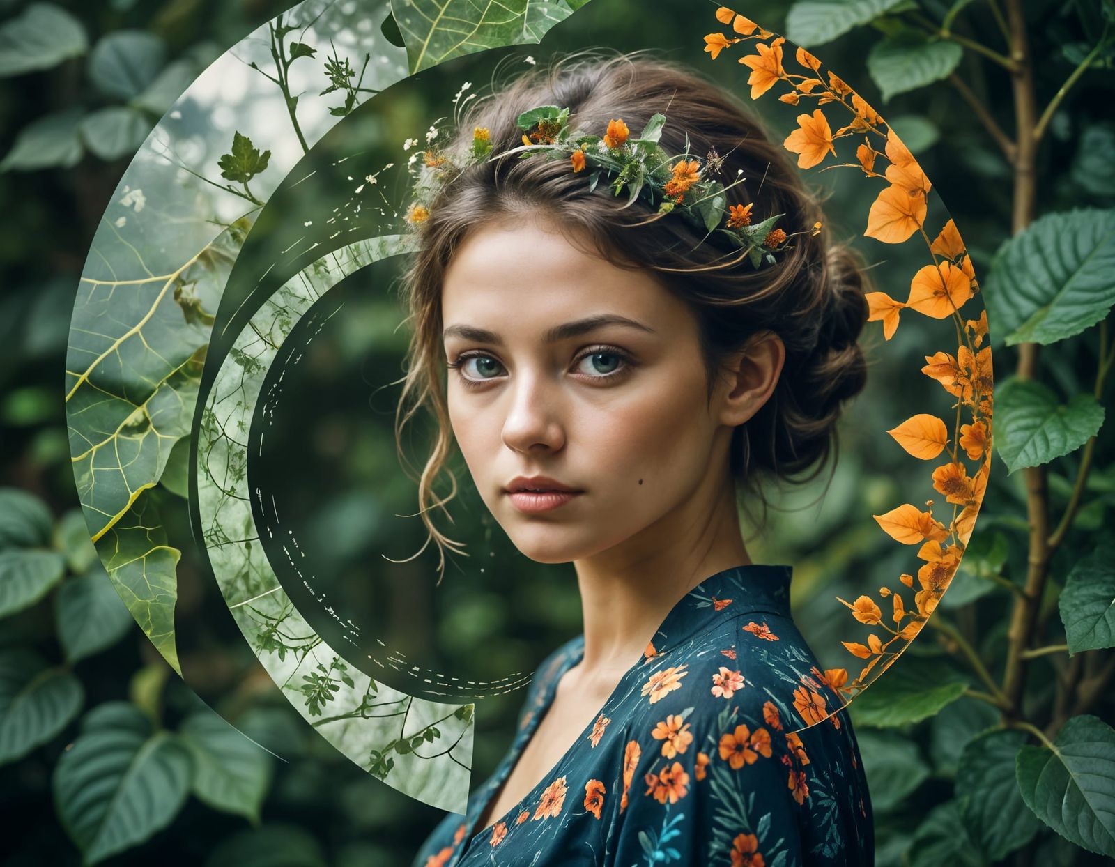 Nature Entwined with Geometric Harmony