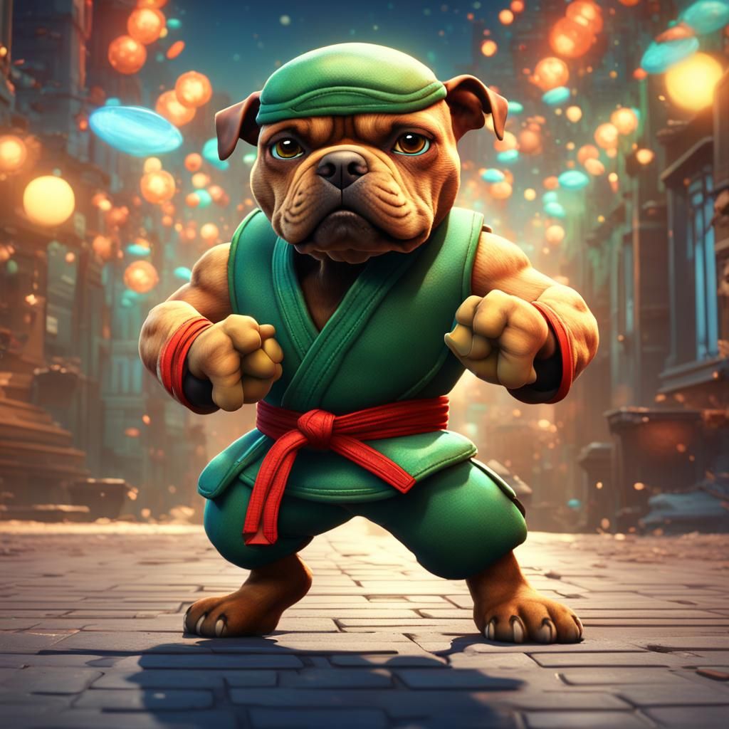 Pit Bull as Cammy Street Fighter in Kung Fu Style