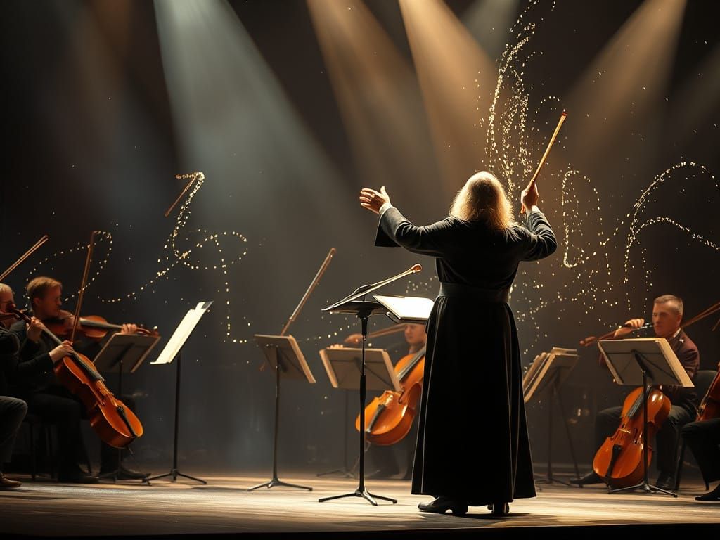 Wizard Conductor Leads Magical Self-Playing Orchestra