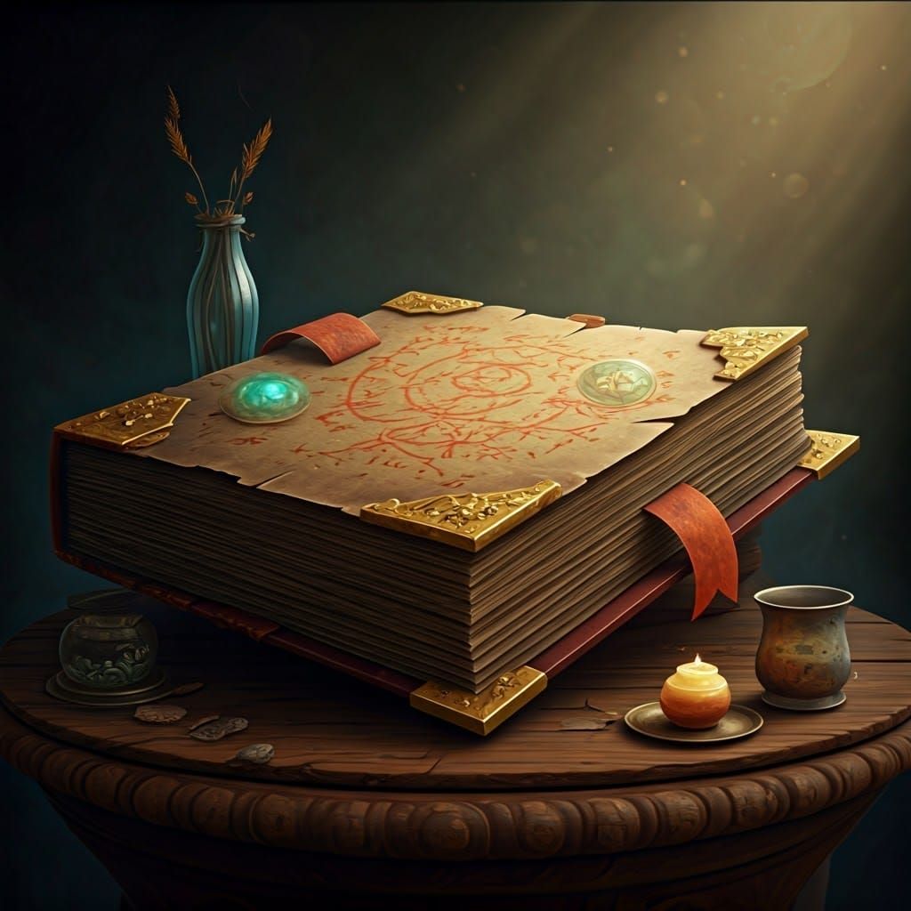 Mystical Tome in Fantastical Realism Style
