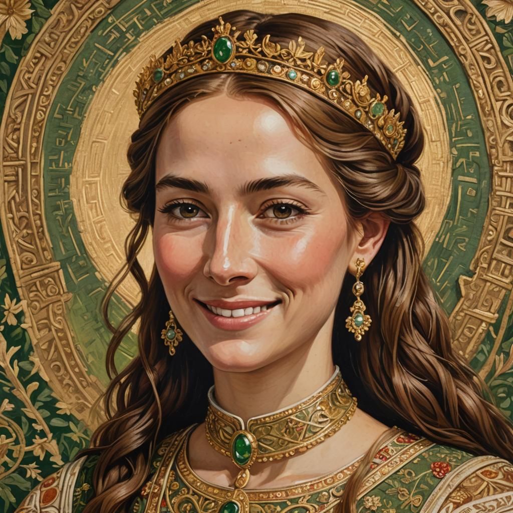 Queen Ealhswith of Wessex Portrait in Anglo-Saxon Style