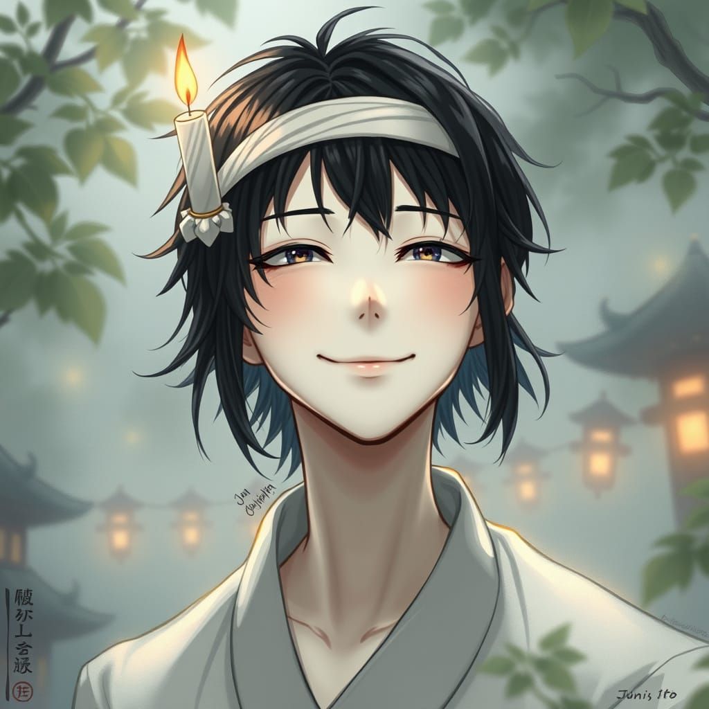 Ethereal Fantasy Portrait of Smiling Souichi Tsujii