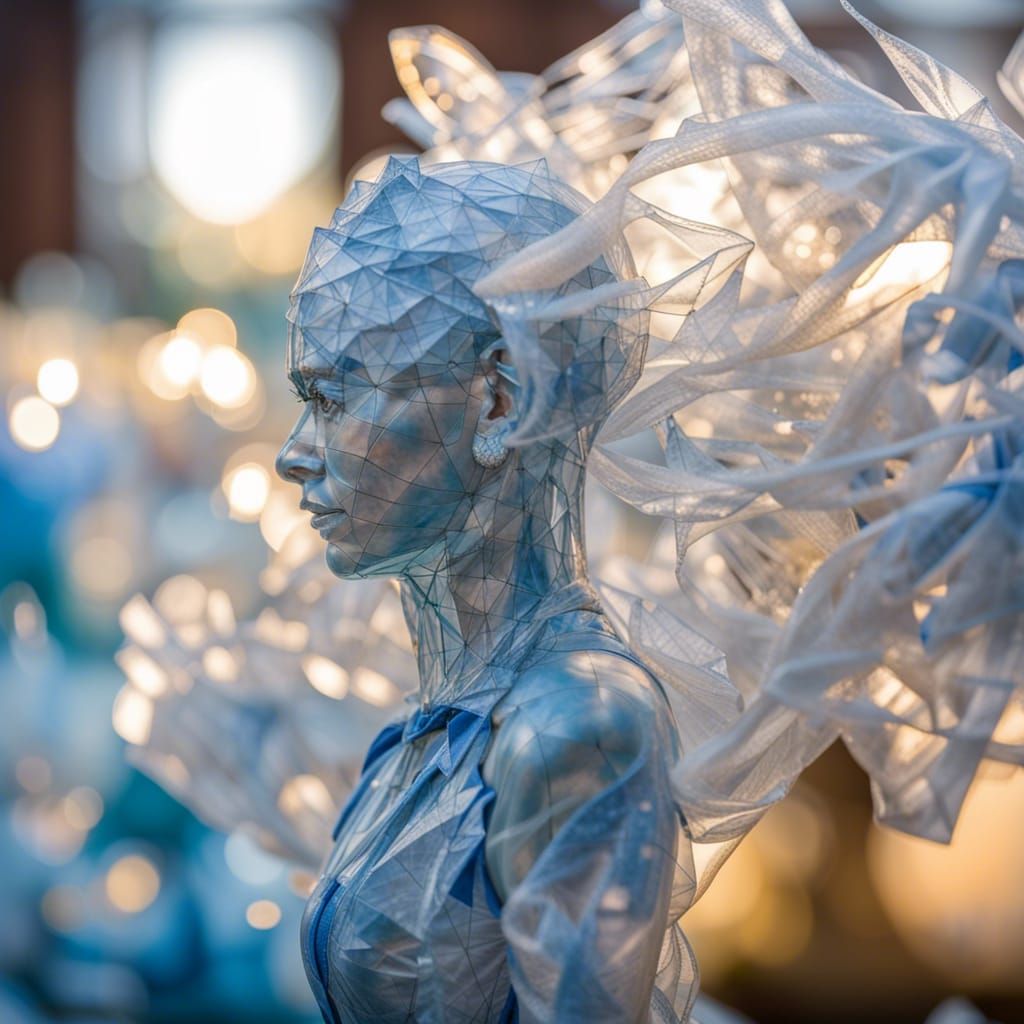 Plastic Bag Sculpture in Professional Photography Style