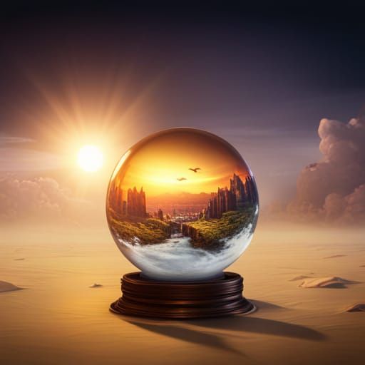 Detailed Crystal Ball Matte Painting in Deep Color