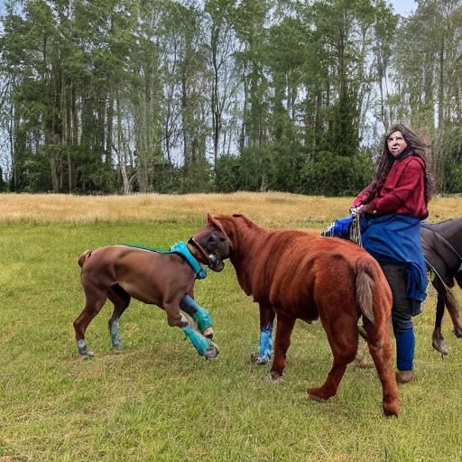 Half-Elf and Half-Orc Ranch Life with Animals