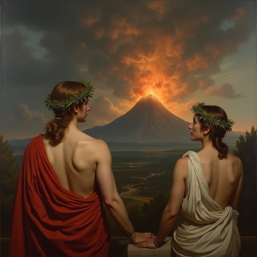 Ancient Roman Women Witness Mount Vesuvius Eruption in Neocl...