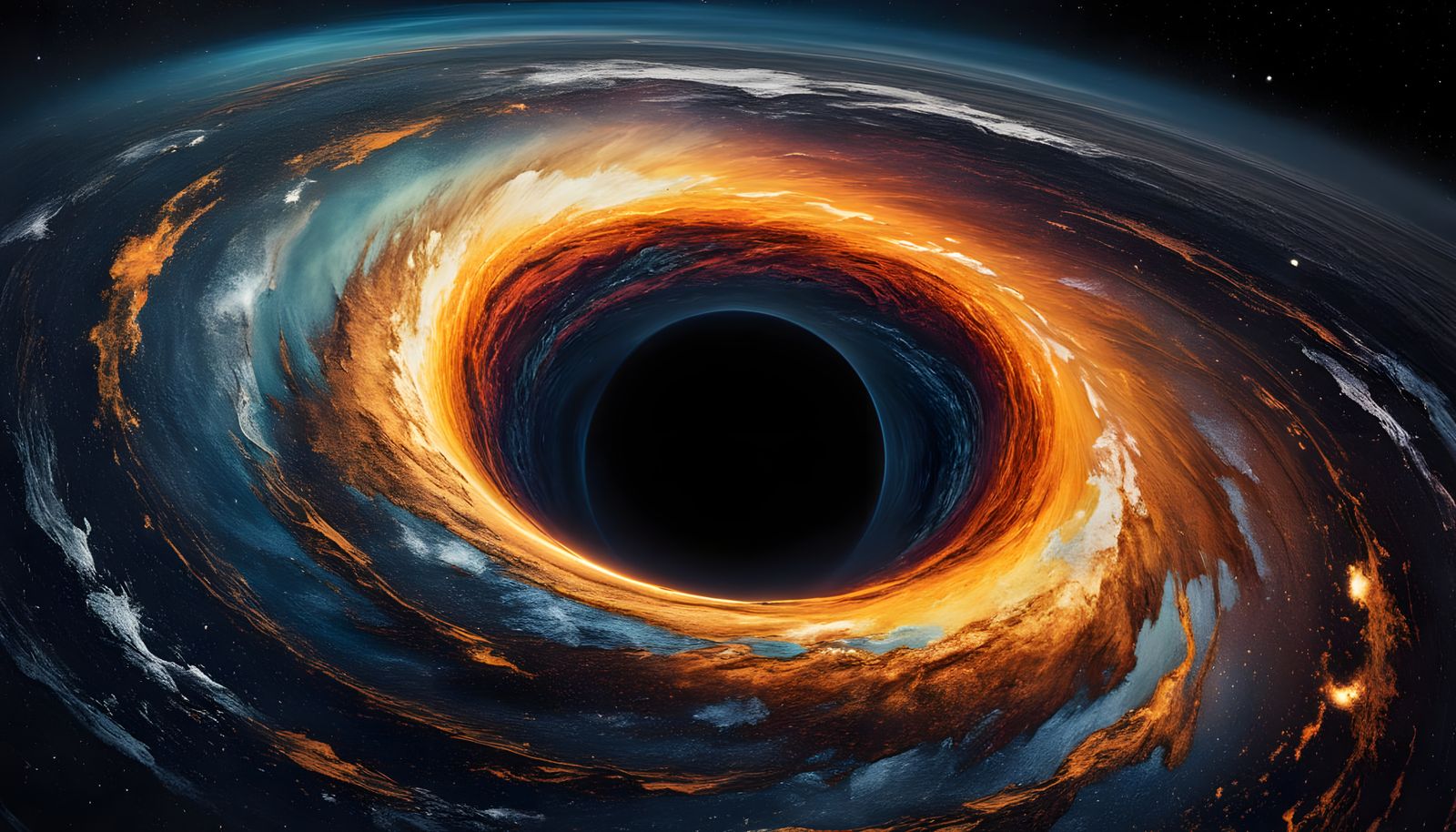 Panoramic Black Hole in Neo-Impressionist Style