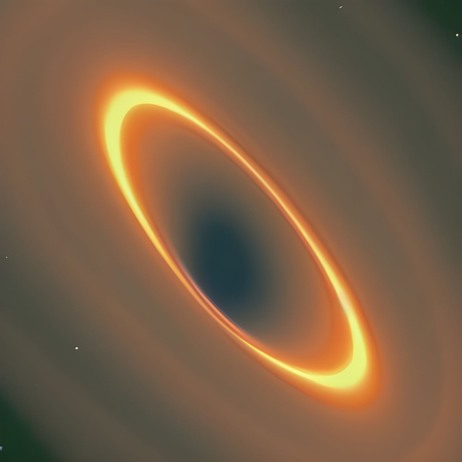 M87 Black Hole with Orange Glowing Ring