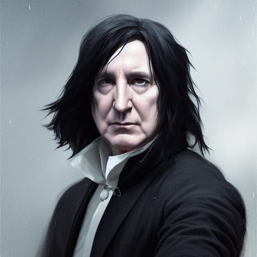 Detailed Portrait of Severus Snape in Splash Art Style
