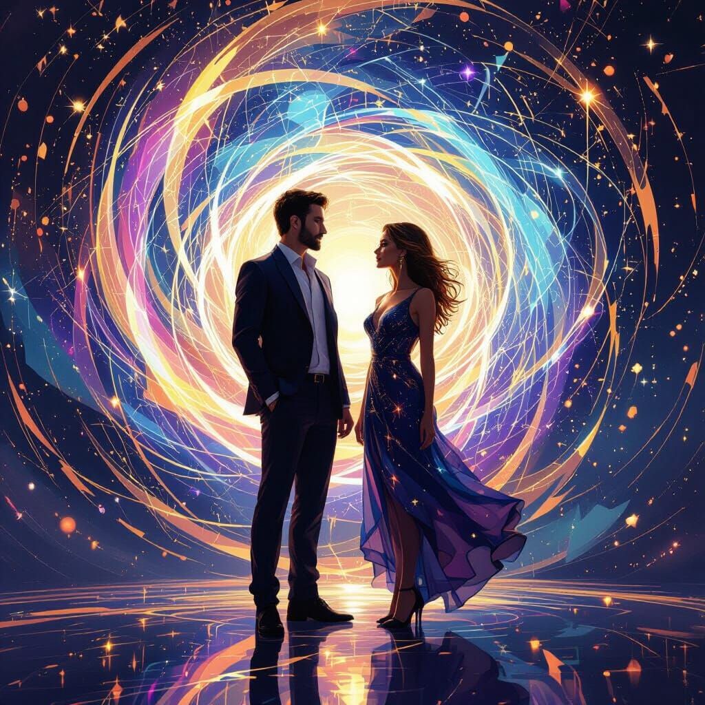 Cosmic Energy Visualization: Man & Woman Activating Law of A...