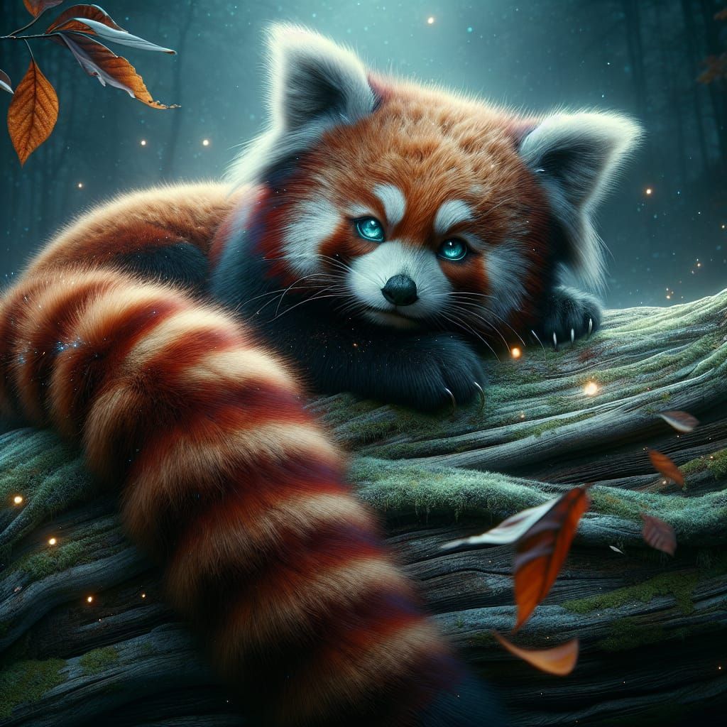 Charming Red Panda Digital Art in 8k