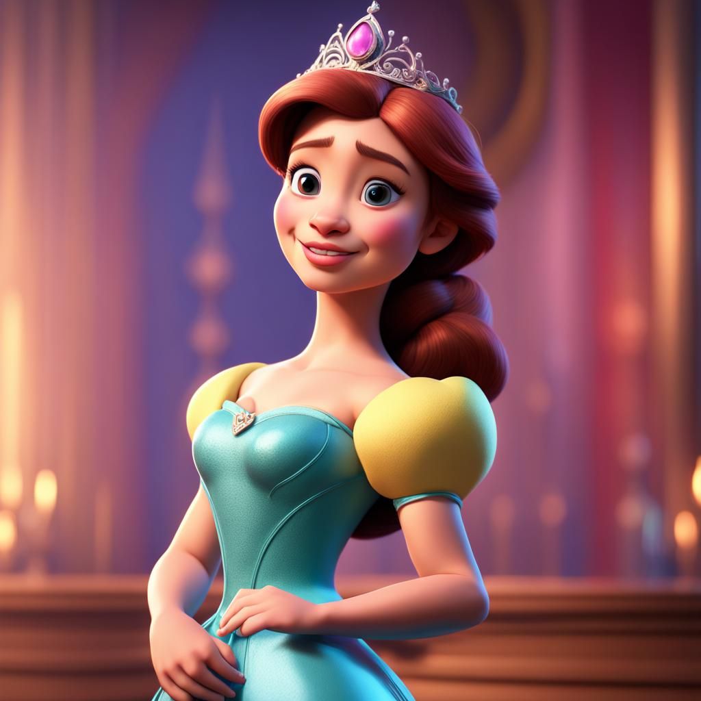 Disney Princess in 3D Digital Art