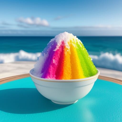 Rainbow Hawaiian Shave Ice Food Photography
