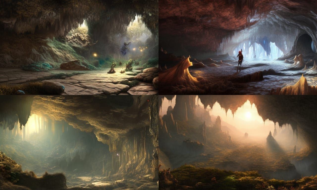 Detailed Fantasy Cave System in 8K Resolution