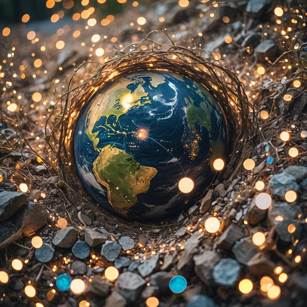 Professional Photo of Earth with Bokeh Effect