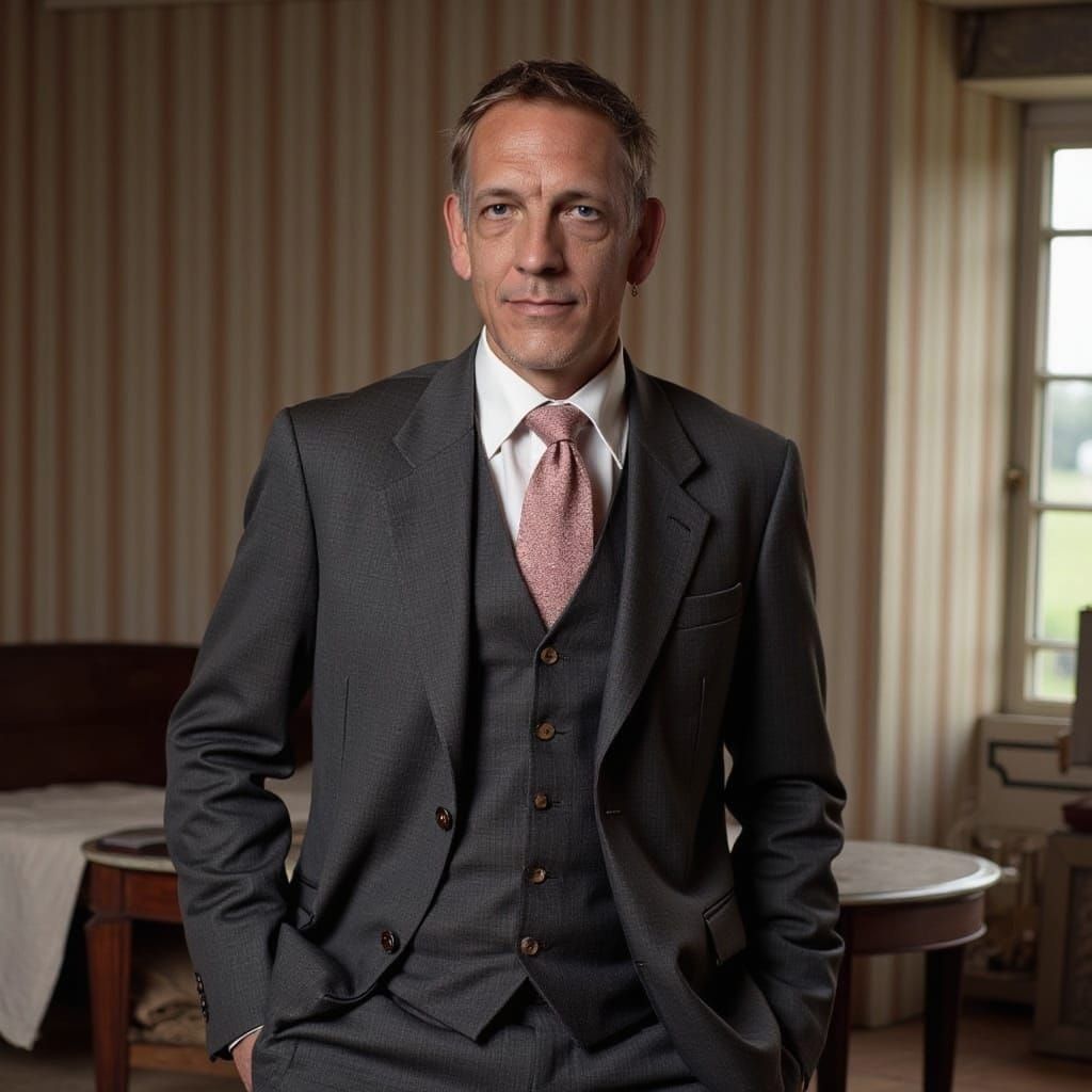 Country Style Gentleman in Vintage Interior