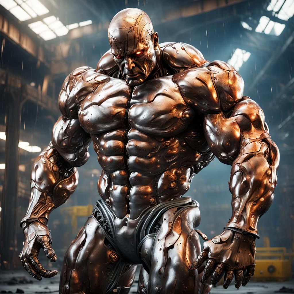 Melting Muscle Robot in Molten Metal: Hyperrealistic Art