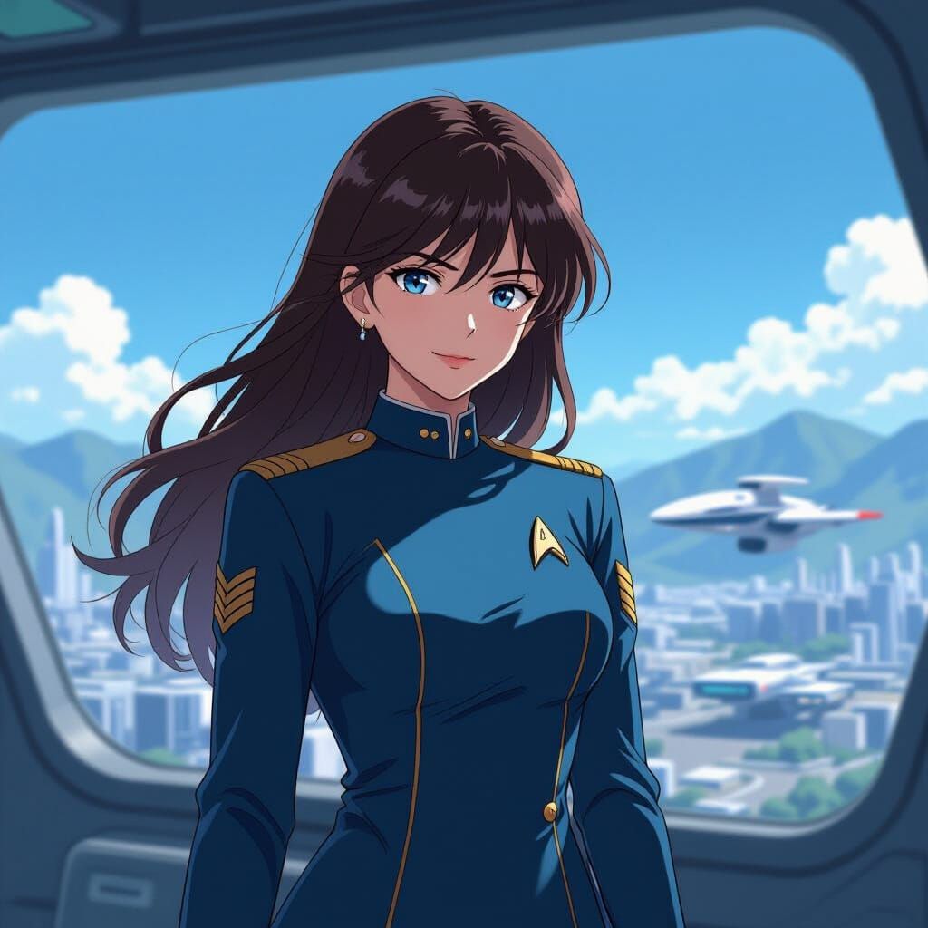 Starfleet Officer's Duty in Studio Ghibli Style