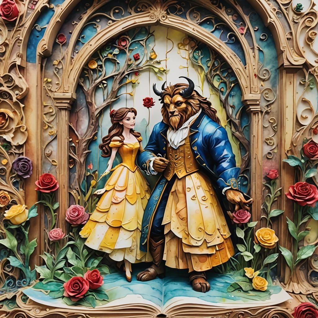 Beauty and the Beast: Watercolor Pop-Up Book