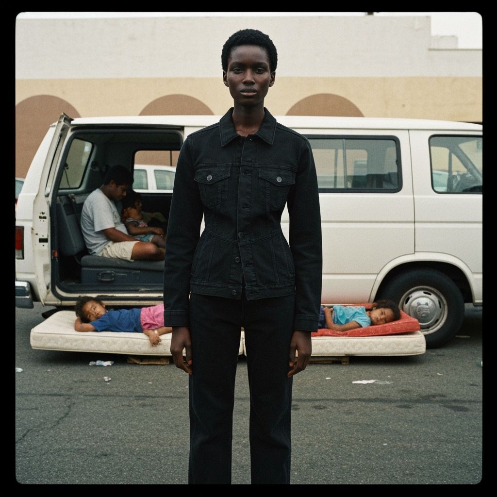 Homeless Family in Los Angeles: Photorealistic Style
