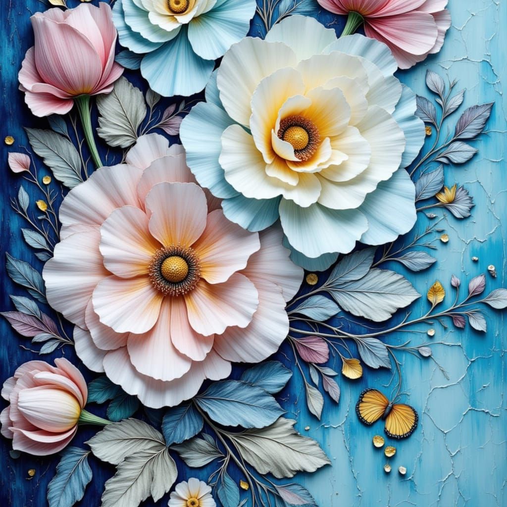 Surreal Bouquet of Roses Transforms into a Rainbow Waterfall